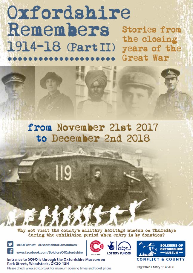 We're left with just 10 days before we open #OxfordshireRemembers which will still be open by this time next - 100 years since the Armistice