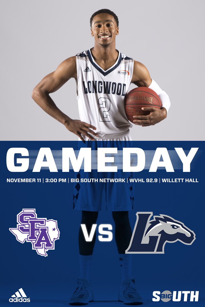 LongwoodMBB's tweet photo. It’s GAME DAY in Farmville, VA! 3:00 PM tip vs Stephen F. Austin in Willett Hall. Coverage is available on The Big South Network &amp; @929WVHL. 

Be There. Be Loud. Wear Blue.

#OneLancerFamily #ForTheCulture https://t.co/HUivt8qedC