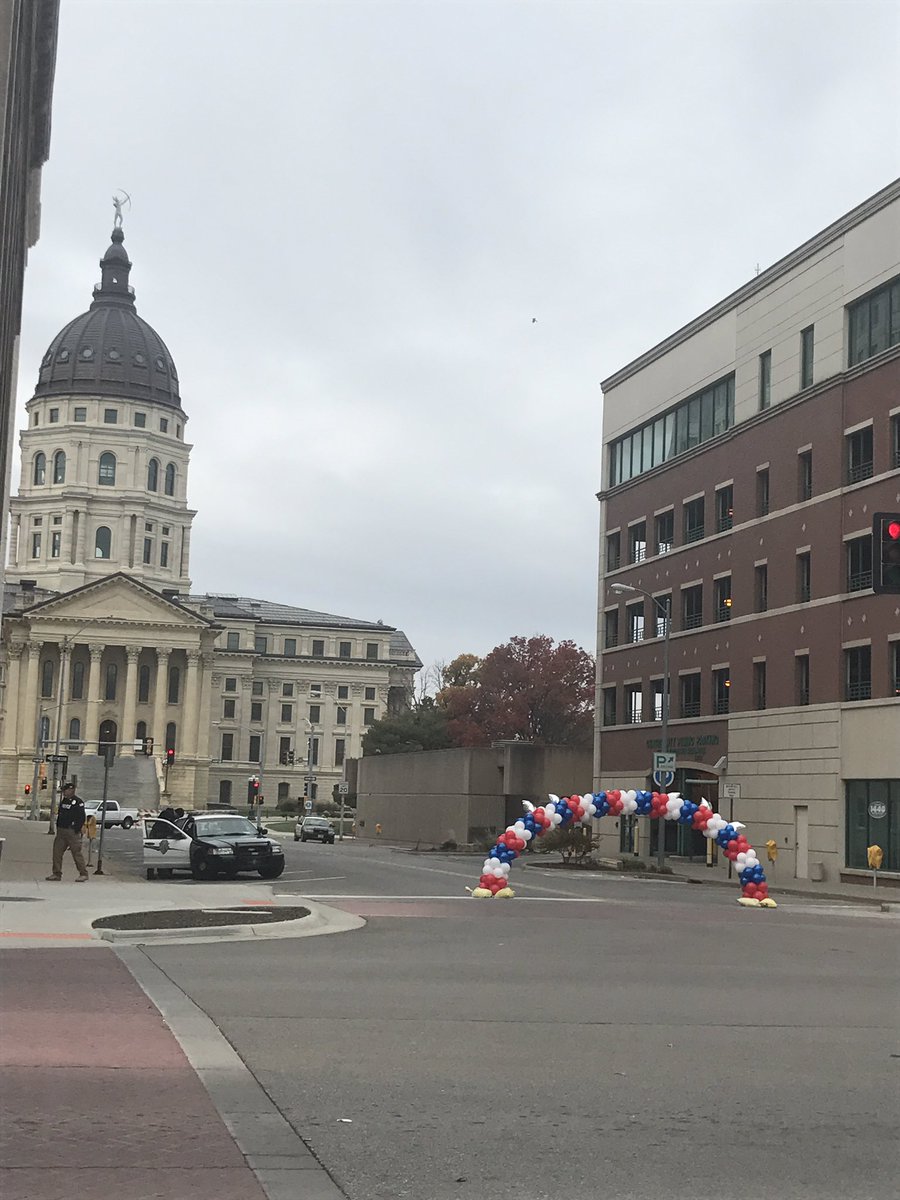 VisitTopeka's tweet photo. Almost time for the #TopekaVeteransParade. @washburnuniv president &amp; veteran Jerry Farley is Grand Marshal. #TopCity https://t.co/xu9yvkgWna
