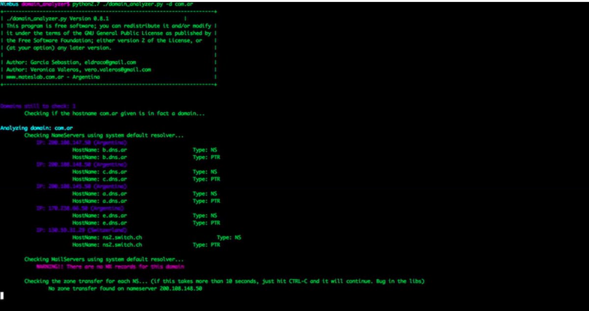 _odisseus's tweet photo. The "#DomainAnalyzer is a security analysis tool which automatically discovers and reports information about the given #domain. Its main purpose is to analyze domains in an unattended way." https://t.co/d6jDnjzN4C https://t.co/yftIlgl0gE