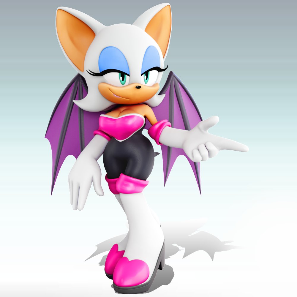 Rouge the Bat Render w/ different backgrounds