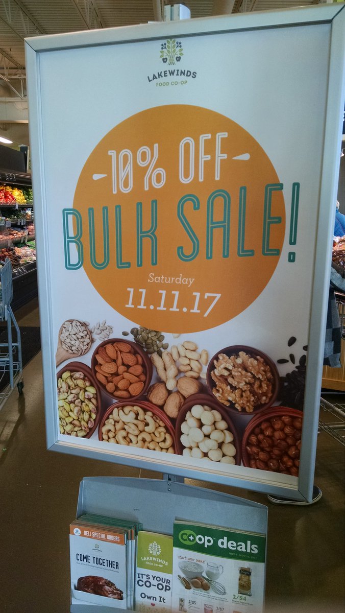 Bulk day <a href="/Lakewindscoop/">Lakewinds Food Co-op</a>!  10% off carbonated switchel at all locations.  Say hello at Richfield until 3 pm.