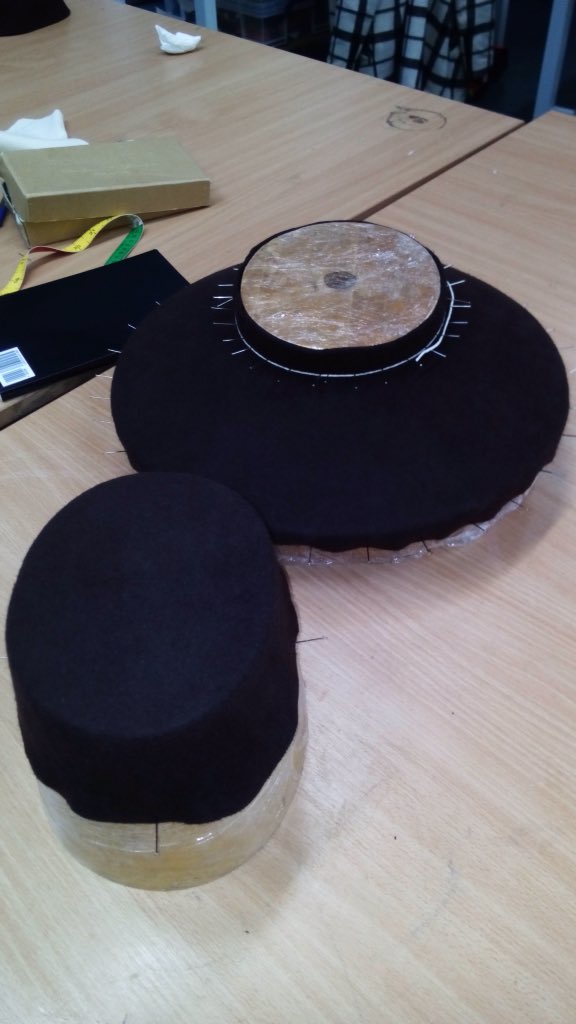 Great first day <a href="/shortcoursesAUB/">AUB Short Courses</a> learning the art of millinery. A world away from the day job. #frustrated creative #hats #millinery