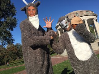 f_a_oneill's tweet photo. @Edelman11 The Squirrel and the GOAT are geared up and ready for day 2 of shooting! #nuttyprof is coming to town! #emersoninanutshe11 https://t.co/YzXZjKswIc
