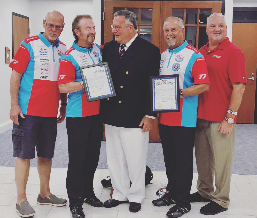 SilverHookPower's tweet photo. A photograph from an award our team received for our #KeyWestToCuba #OceanCup #WorldRecord run on 8/17/17.  

Pictured: 
#SamDale
#NigelHook
#CommodoreEscrich
#JayJohnson and 
#SamDale https://t.co/LfcJ4nnejy