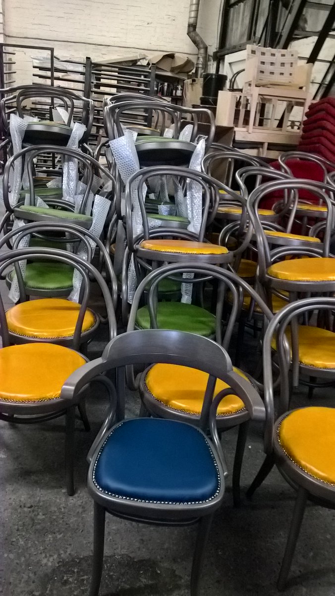 A rainbow of chairs ! #bistrochairs #zinctables#marbletables.
We make to your requirements.