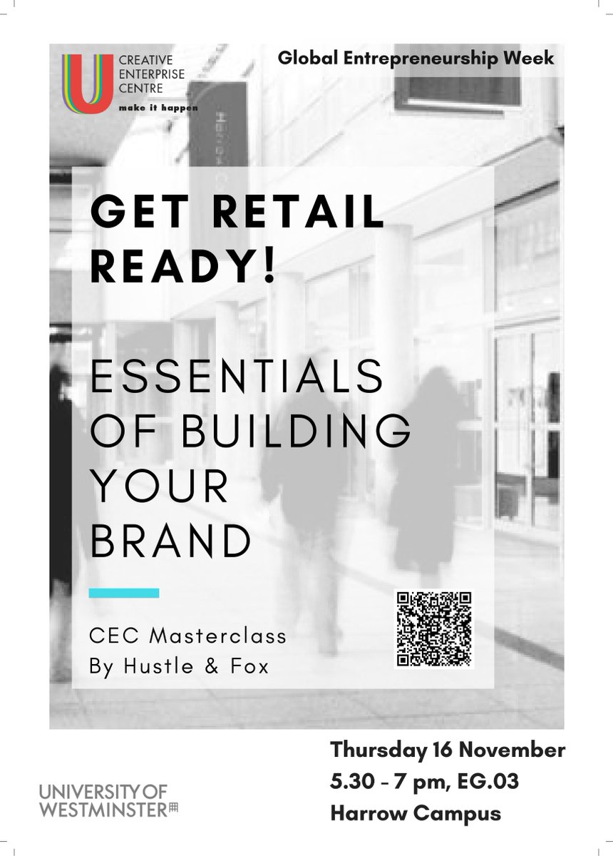 The CEC has organised a masterclass in brand building, open to all UoW students, and completely free! Get details and book your place at goo.gl/LnKqGE