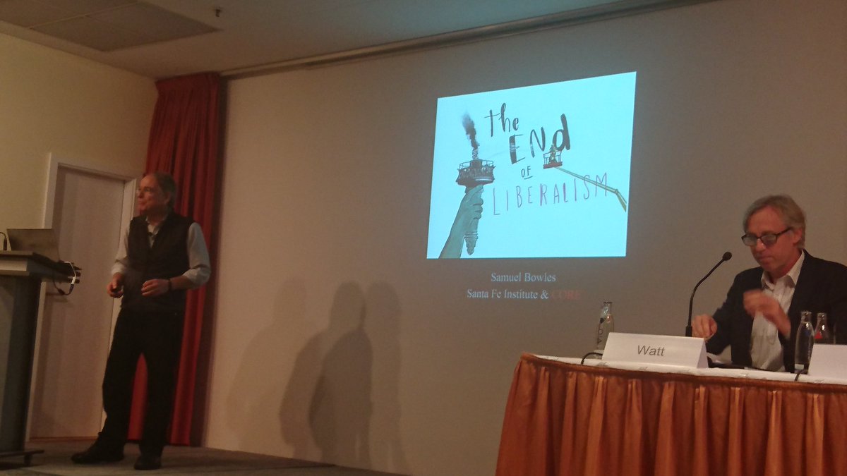 MarioHolzner's tweet photo. "political #liberalism is in #trouble; in earlier times a form of #insurance supported by the rich; end of #GoldenAge liberalism's own making; #xenophobia a symptom; #economics should reclaim #democratic #CivilSociety"
Samuel Bowles @FMM_macro @IMKFlash
#21FMM https://t.co/PJXxZorlC4