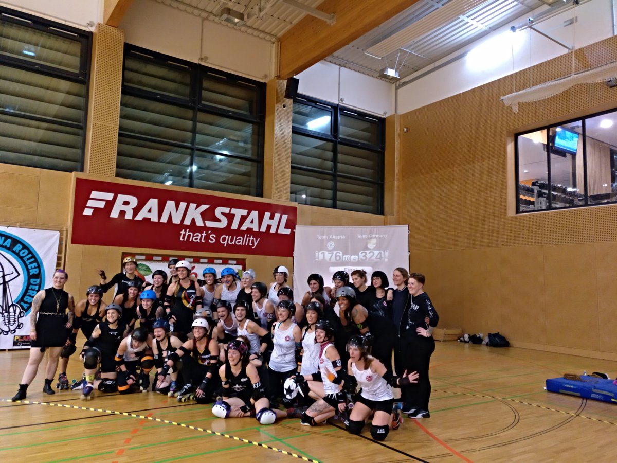 Thanks to all teams, fans and helpers for this beautiful bout day! <a href="/TeamSwissDerby/">Team Switzerland RD</a> <a href="/TeamGermanyRD/">Team Germany RD</a> #rollerderbyteamaustria.  It was a blast. Last bout ended AT 176:324 GER 🏆