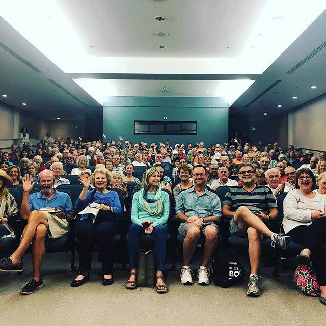 lisaunger's tweet photo. Standing room only crowd for my โBooks and Bourbonโ talk with the brilliant and super talented @aceatkins at the @TB_Times Festival of Reading! Such a great event. Thanks to all who attended today! #tbtfestivalofreading #thefallen #theredhunter #woodfordreserve https://t.co/MKVfek3zL5