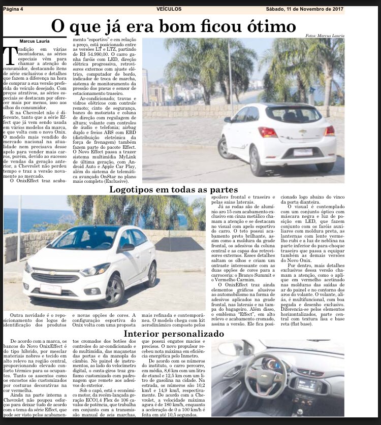 carpointnews's tweet photo. Leia hoje (11/11) a minha coluna semanal e o teste do Chevrolet Onix Effect através do link: https://t.co/4ZnYHCOlqW #jornaldehoje #teste #avaliação #gm #chevrolet #onix #onixeffect #effect @chevroletbr @ivan.de.oliveira @nelson_silveira62 @rodrigo_perini @agriecc @biamatarazzo https://t.co/XuYiHviye8