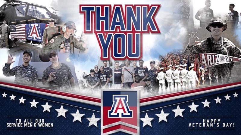 AZATHLETICS's tweet photo. Tonight in Arizona Stadium, we will honor the men and women who served our country. 

#VeteransDay 🇺🇸 https://t.co/tjuWUwq5SX