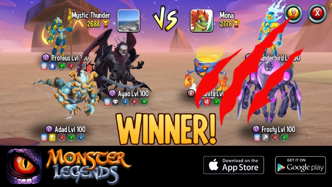 I rule at the Monster Legends Arena! If you dare to challenge me, start collecting monsters! m.onelink.me/8651e4be