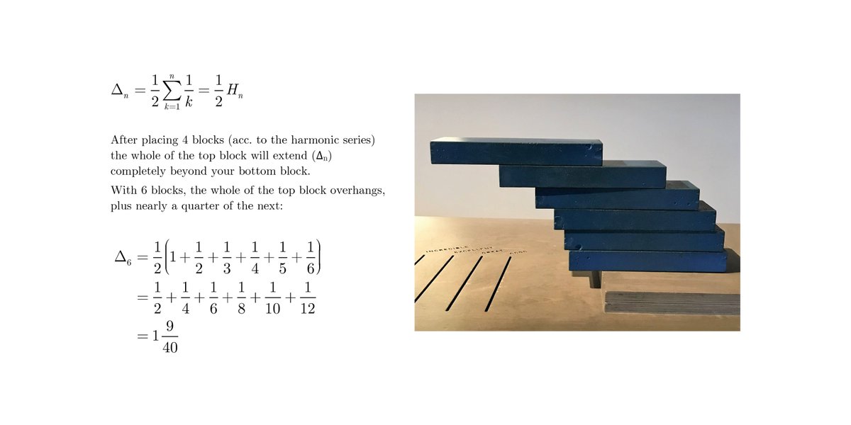 MathsEdIdeas's tweet photo. Hope the youngster with impressive block-stacking instincts in @sciencemuseum #wonderlab will forgive me prattling on about #HarmonicSeries, γ, Euler, etc. | https://t.co/pRdXo2e5x5 | https://t.co/FNhNRo10J7 | https://t.co/nCgxbidZ3J https://t.co/KcAR2QGiOH