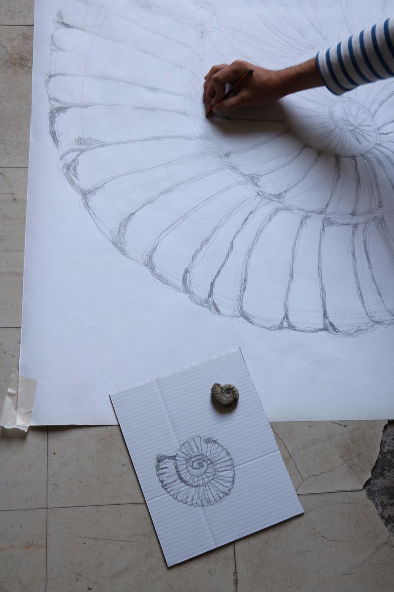 EnigMixeurs's tweet photo. Mise en abyme d'ammonite ! #EmilienDumas #MSXNimes #Museomix #fossile @SudMix @nimes @SandyBerthomieu https://t.co/7NWKhpStQD