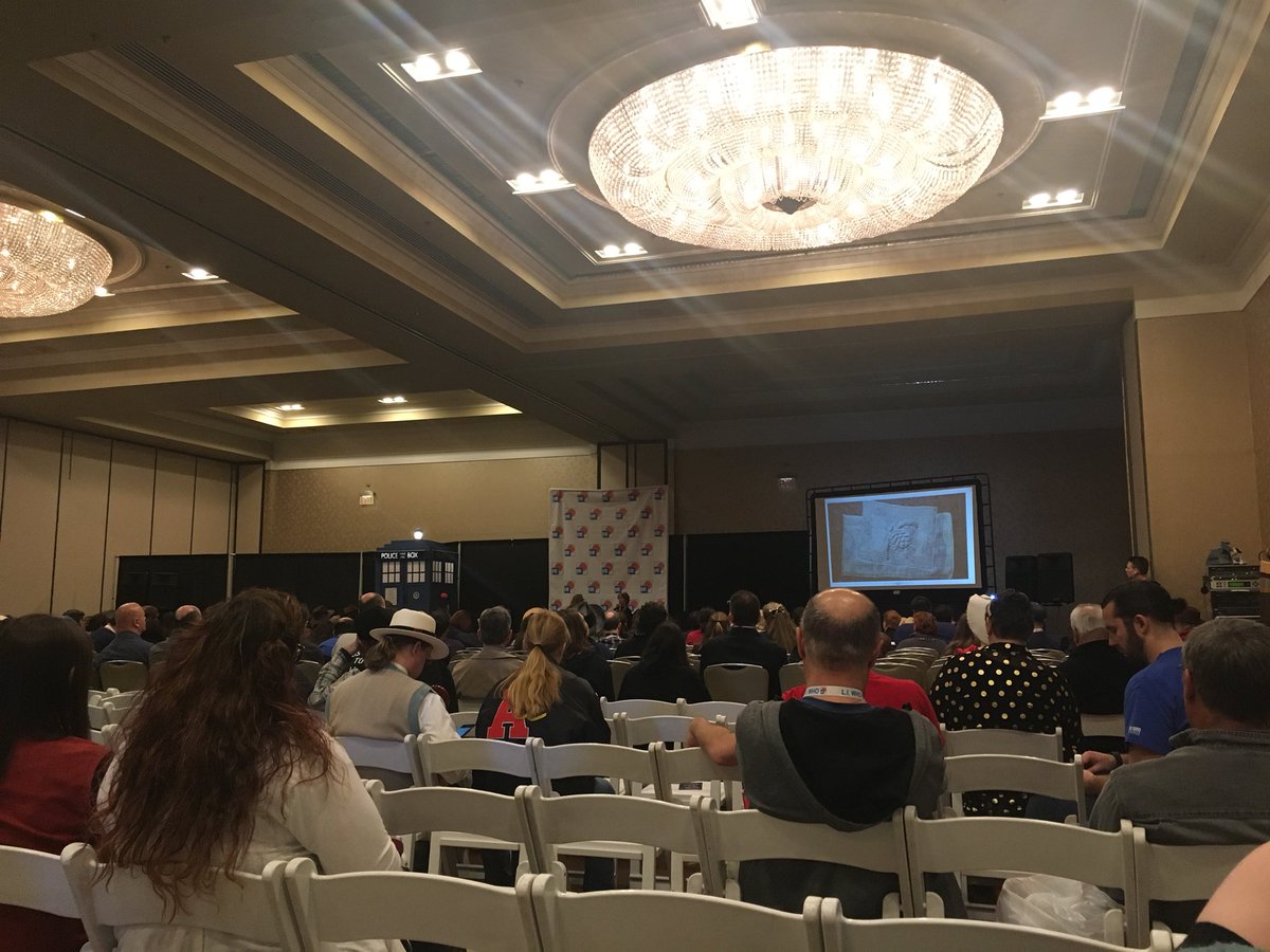 BostonWhovians's tweet photo. The admins are checking out Lala Ward’s panel at @LIDoctorWhoCon https://t.co/tWRMxTigcy