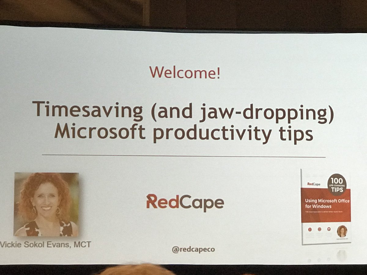PhiDDD's tweet photo. Welcome back Vickie Sokol Evans! So excited that you were able to join us in person vs webcast. Time saving productivity tips. #ExecSecLIVE #cancerfree #microsoftguru @redcapeco https://t.co/MbYbXuqIZs