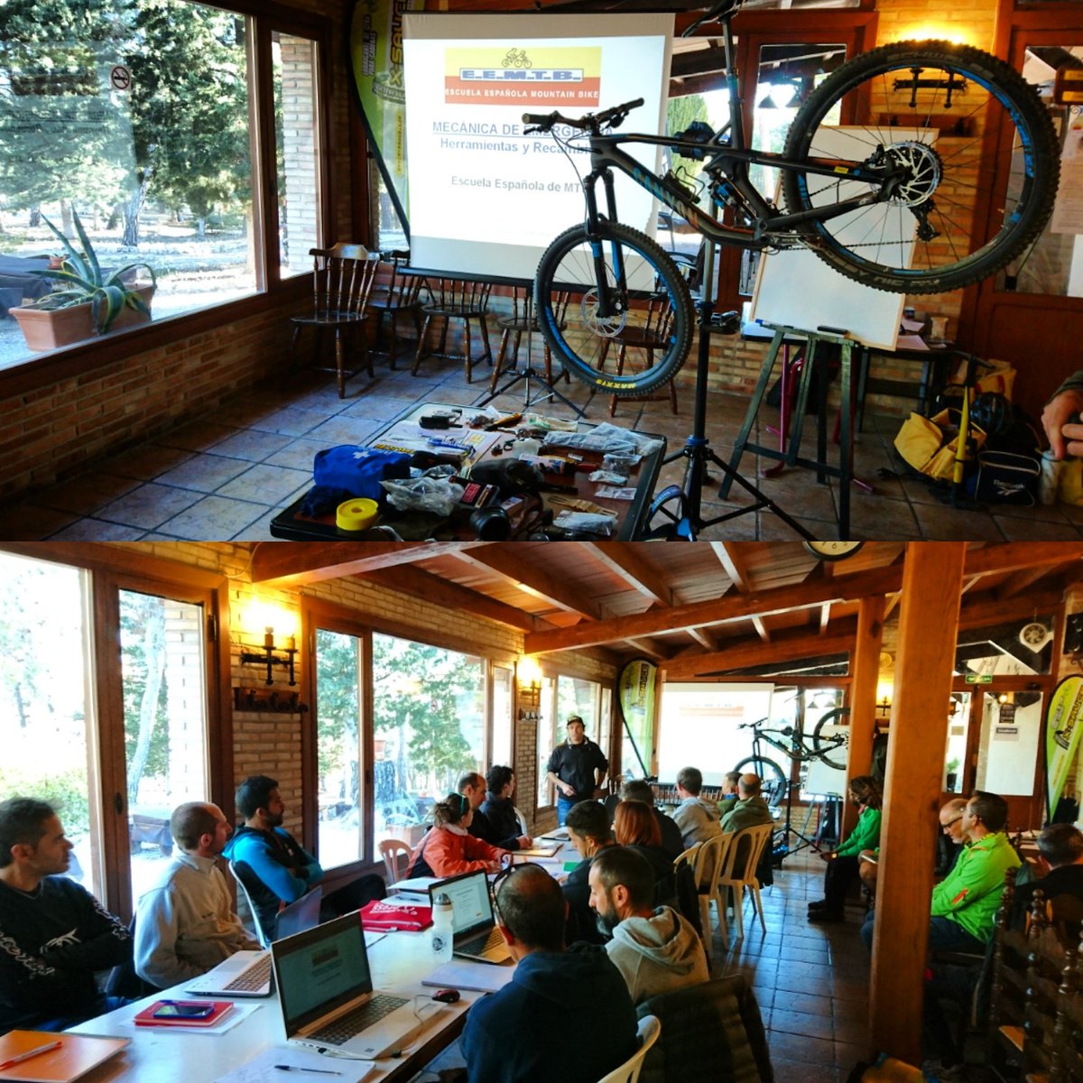EscuelaEMTB's tweet photo. Toca hablar de revisión pre-ruta, mecánica en ruta, ajustes basicos y solución de averías comunes.

#Cursoguiamonitor #eemtb #guiamtb #mtb #mtbking https://t.co/G41HpCoSoP