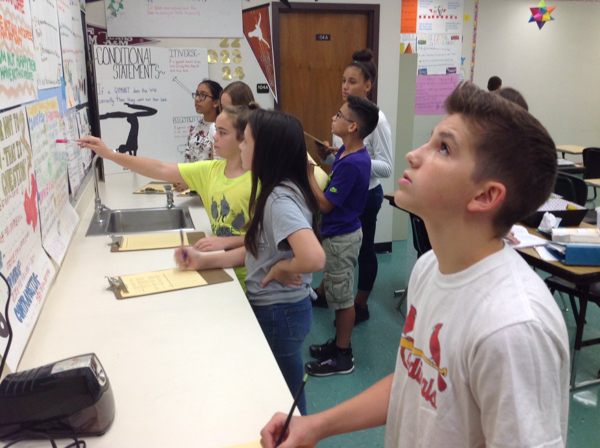 haggardmk's tweet photo. Geometry students peer-grading conditional statements posters. #WeAreLMS #snaptheGAPcitrus https://t.co/eDrSIW3FjT
