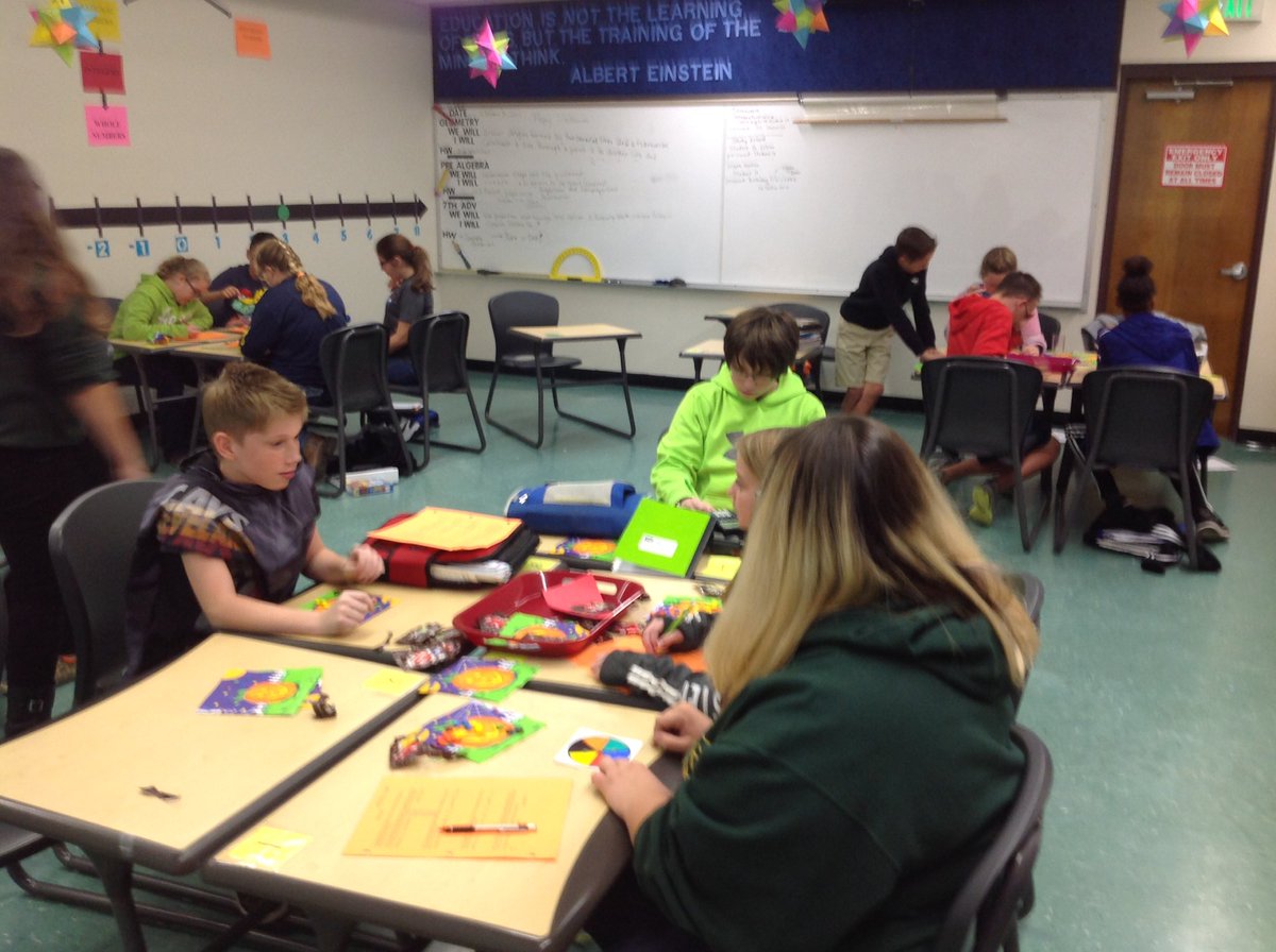 haggardmk's tweet photo. 7th Grade Advanced Math students exploring ratios, proportions and scale. Can you spot the giant cookie? #WeAreLMS #snaptheGAPcitrus https://t.co/jxKIIybuqF