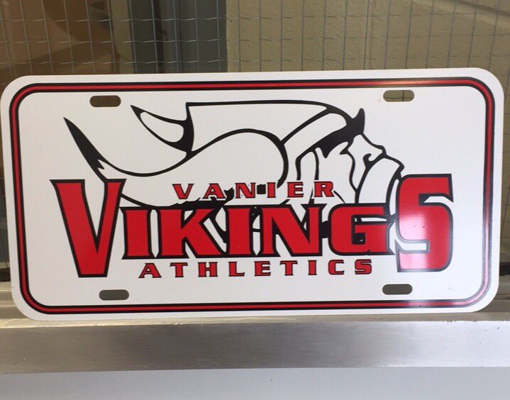 vaniermakeawish's tweet photo. Vanier decorative license plates now on sale at volleyball and basketball games! https://t.co/GFNCrCt78C