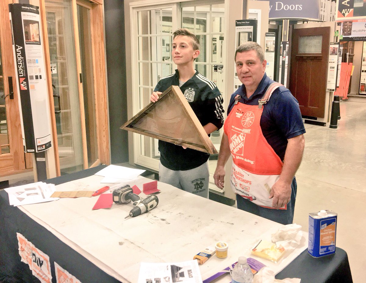 HD8473's tweet photo. Workshop Participant Justin’s Veterans Day 🇺🇸 Flag Case he built was presented just a little while ago to our VFW from yesterday’s Team Depot Event! Signed by yesterday’s volunteers &amp; our store’s Vets! Such a meaningful &amp; impactful experience! #ChoosetoServe @TeamDepot https://t.co/ShzHn69C05