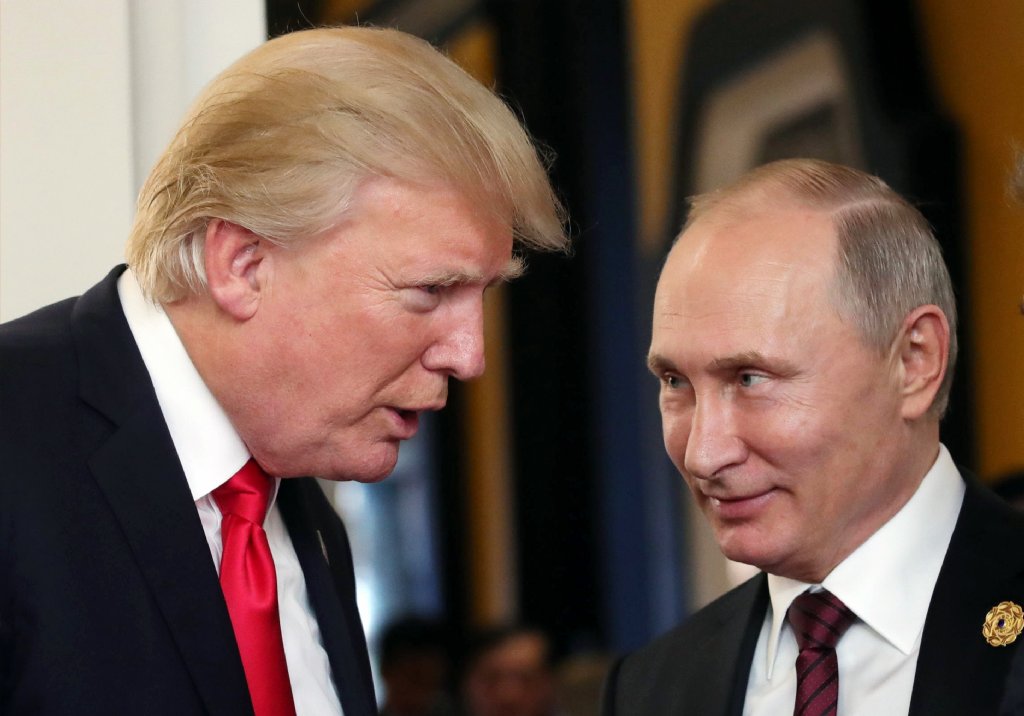 latimes's tweet photo. Trump says Putin "means it" when he says he didn't meddle in U.S. election https://t.co/l3Tv7zXWje https://t.co/yUJLlgi48L