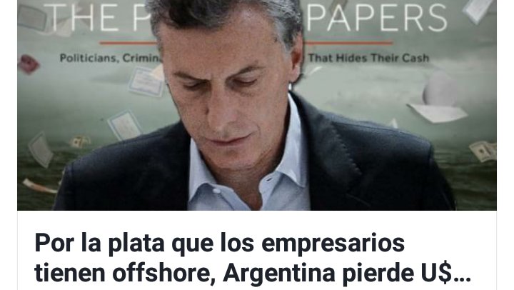 fabiorosales2's tweet photo. Los empresarios "Argentinos" tienen entre U$S 250 y 500 mil millones en paraísos fiscales. Si esa plata estuviera en el país, pagaría impuestos anuales x U$S 15 Mil millones 3 veces más de lo que el gobierno quiere ajustar sobre los jubilados. https://t.co/DsGqBKGW06