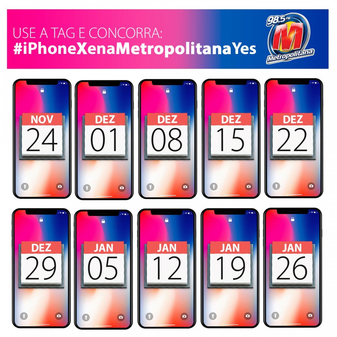 10 iPhones X!!! Um por semana e o 1º sai dia 24/11 😉 
ㅤ
Use a tag 👉#IPho... instagram.com/p/BbX9lrAHw4y