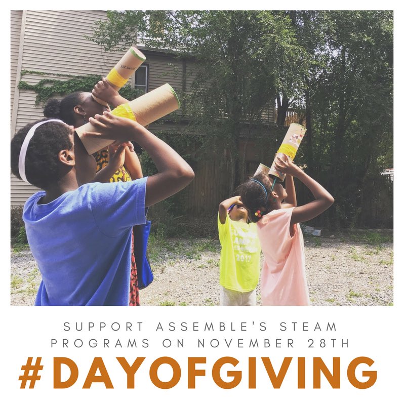 assemblepgh's tweet photo. Assemble is a verb. Your action, your giving, your support, always has a reaction. Support our STEAM programs on the annual #DayofGiving on Nov. 28
#buildconfidencethroughmaking #GivingTuesday #givebigpittsburgh #dayofgiving2017 #supportSTEAM https://t.co/3IHYxk4DYj