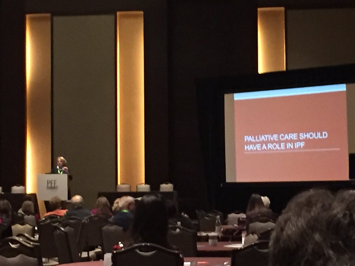 Simmons_ILD's tweet photo. “Palliative Care Should Have a Role in IPF” Dr. Kathy Lindell at #PFFSummit2017 #PalliativeCare #IPF https://t.co/5vk9SBvesN