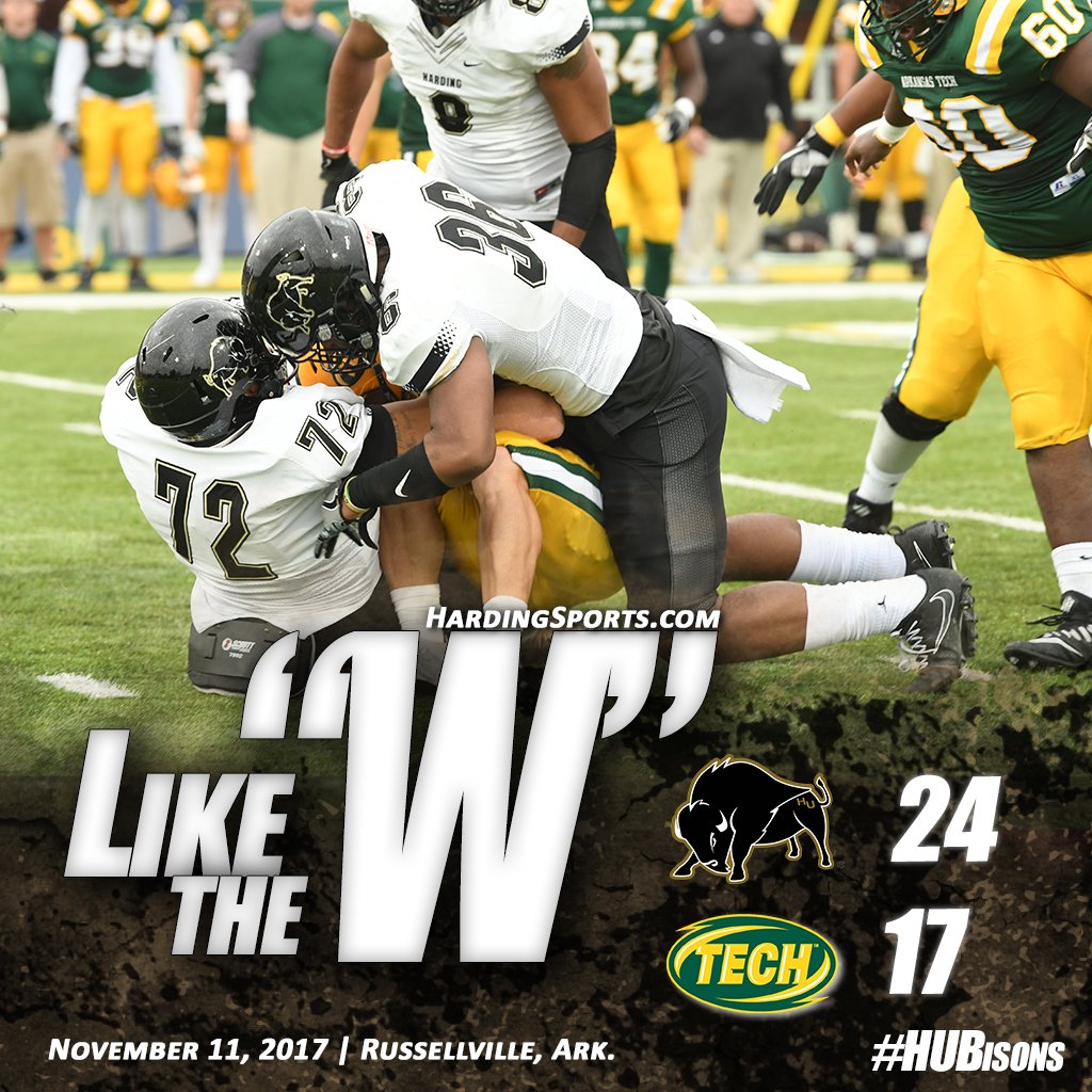 Harding Sports (@hardingsports) on Twitter photo FINAL | <a href="/Harding_FB/">Harding Football</a> 24, Arkansas Tech 17 #HUBisons
NCAA Playoff selection show Sunday at 4 p.m. Check HardingSports.com for the link FINAL | <a href="/Harding_FB/">Harding Football</a> 24, Arkansas Tech 17 #HUBisons
NCAA Playoff selection show Sunday at 4 p.m. Check HardingSports.com for the link