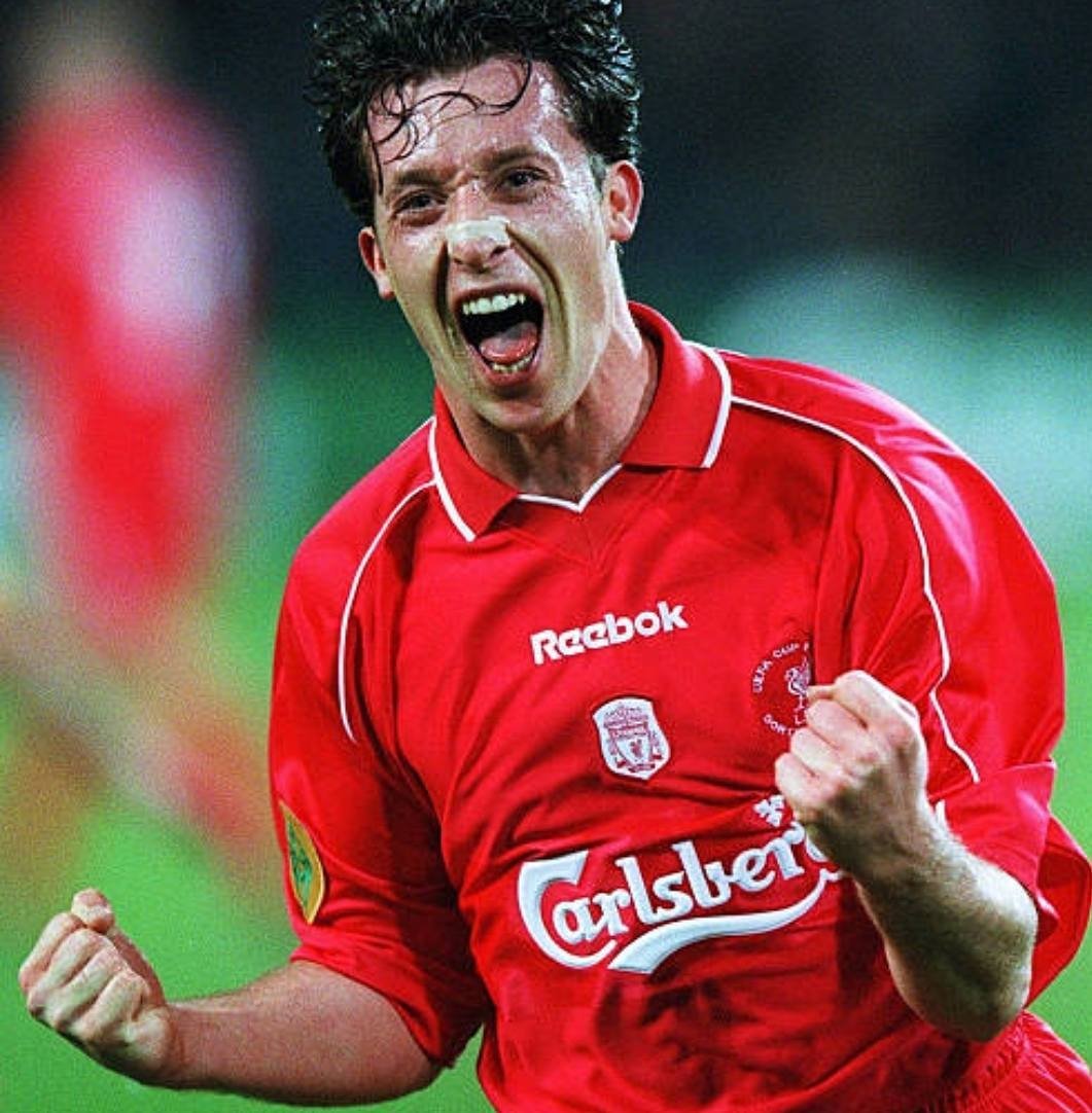 Anything Liverpool on Twitter: "Robbie Fowler celebrating his goal in the 2001 UEFA cup final, where we defeated Alaves 5-4 ?… "