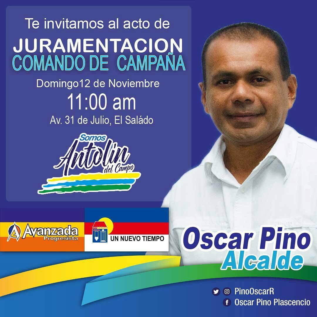pinooscarr's tweet photo. Te esperamos en la Gran Juramentación del Comando de Campaña mañana #12N 11:00am Av.31 de Julio, El Salado #PorElRescateDeAntolin https://t.co/X17OmUeKPx