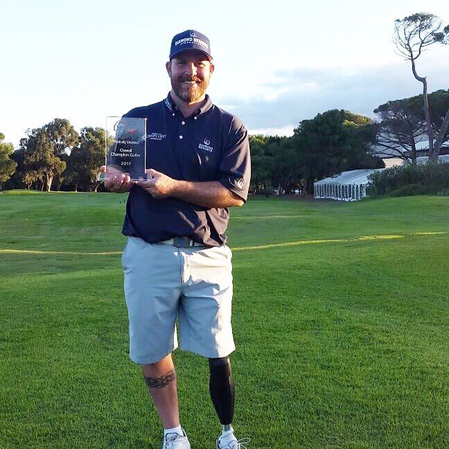 TheVacationDR's tweet photo. On #Veteran'sDay I would like to say thank you to @diamondresorts #Ambassador @chadpfeifergolf he lost his leg protecting us! #Respect https://t.co/fP4NU3R6uu