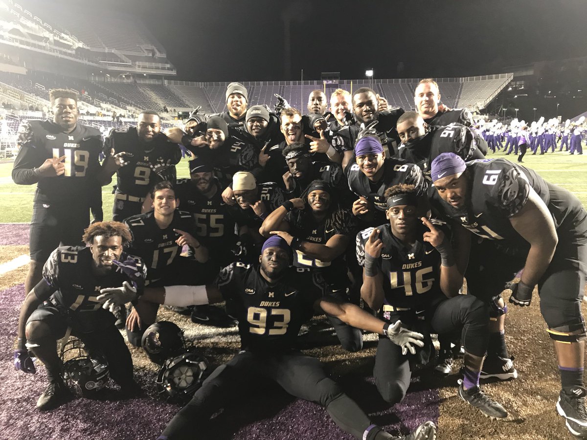 The winningest class in JMU football history! Great victory for our seniors! #DefendTheCrown