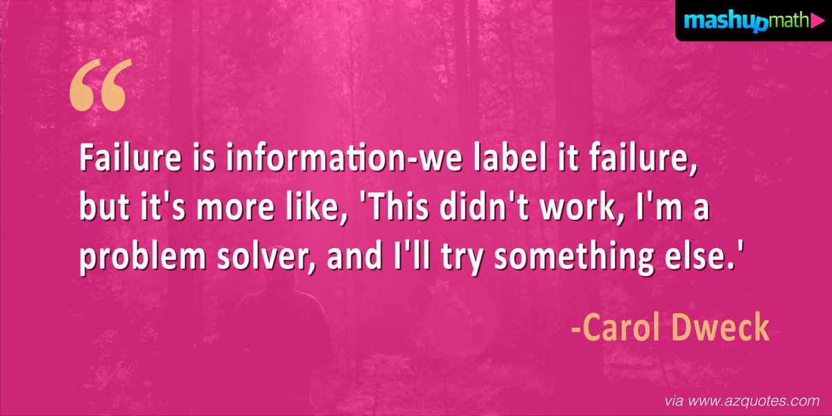 mashupmath's tweet photo. Love this #growthmindset insight by the great Carol Dweck! https://t.co/HXJr3sz0Id