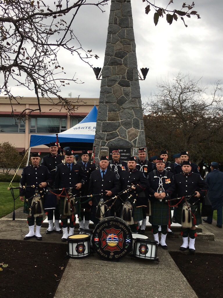 We were honoured to play at the #WhiteRockBC #RemembranceDay ceremony today. #LestWeForget