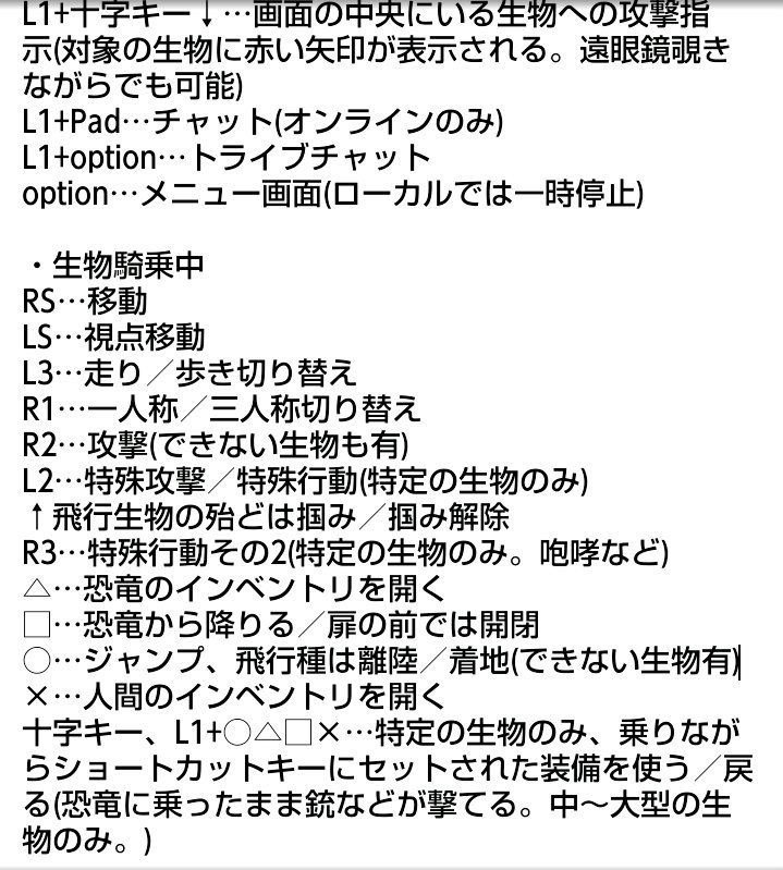 Ark生物紹介bot A Twitter 操作方法一覧 Ps4 Pc版は自分で好きなボタンを割り振れる Ark初心者向け講座 T Co S8nlrfsfev