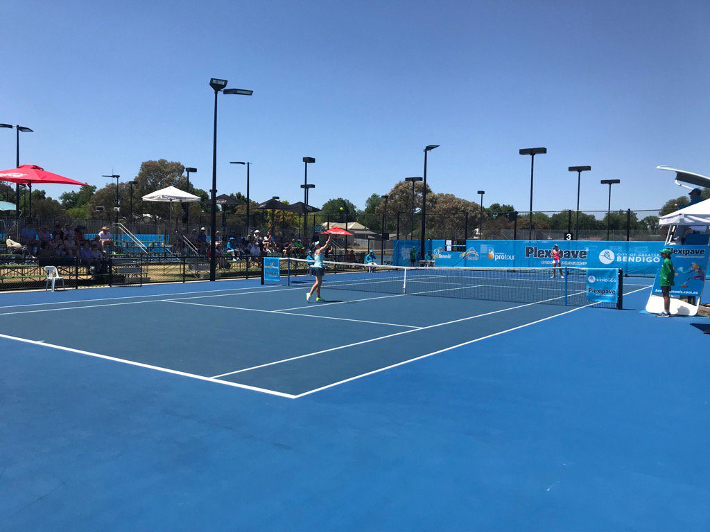 bgotennis's tweet photo. All set for the 2017 Plexipave Bendigo International Final with Rogowska v Zidansek @bgotennis @TennisAustralia https://t.co/fMMIe0Og5K