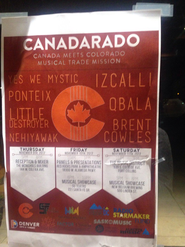 AthenaMusicIntl's tweet image. Canada Rocks Colorado in Fort Collins. Come visit us. #Canadaradomusic @FACTORCanada