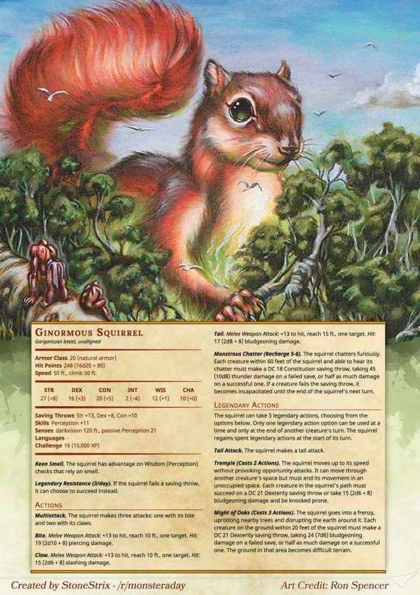The cutest ginormous monster ever  #DnD #Homebrew #Monster