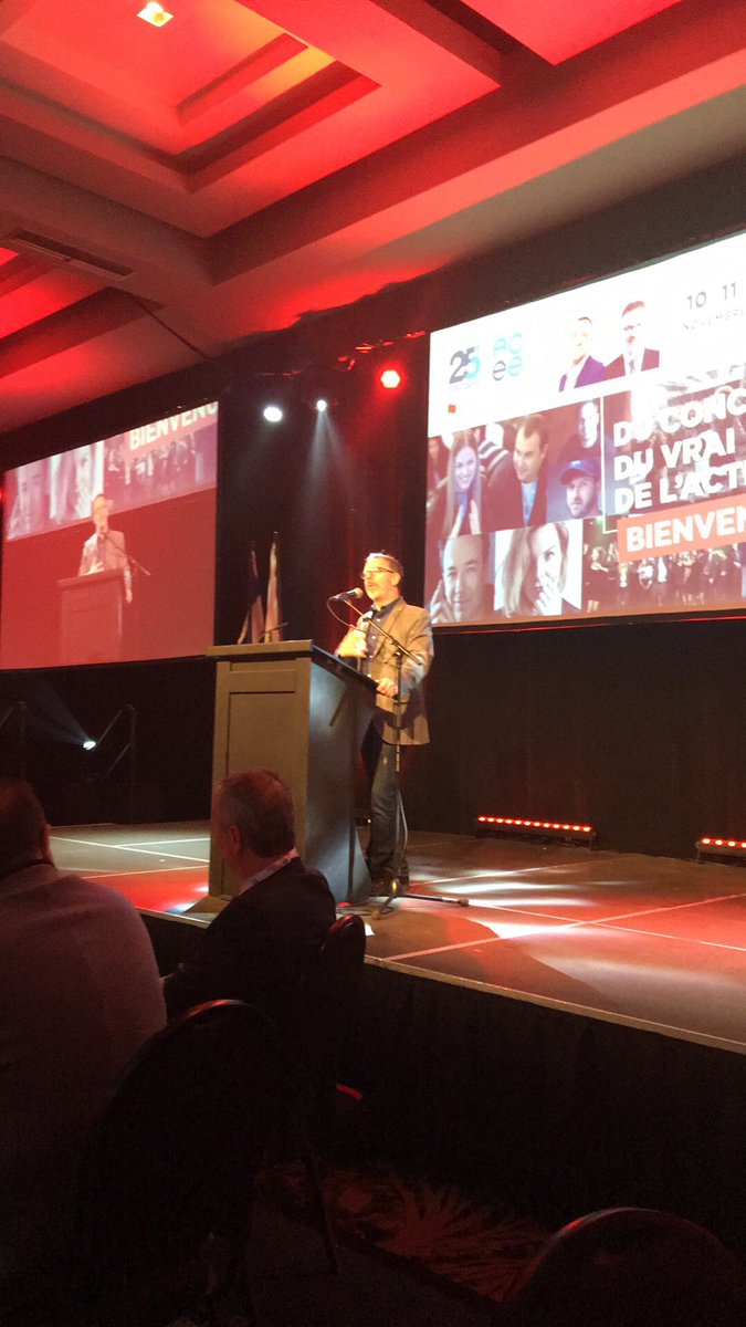 CussonAlexandre's tweet photo. Intervention fort pertinente et inspirante du passionné @Sergebeauchemin dans le cadre du 25e Colloque de @ACEEQC. Merci de votre présence à @VilleDrummond. #CLQACEE https://t.co/n3aYhpNRHy
