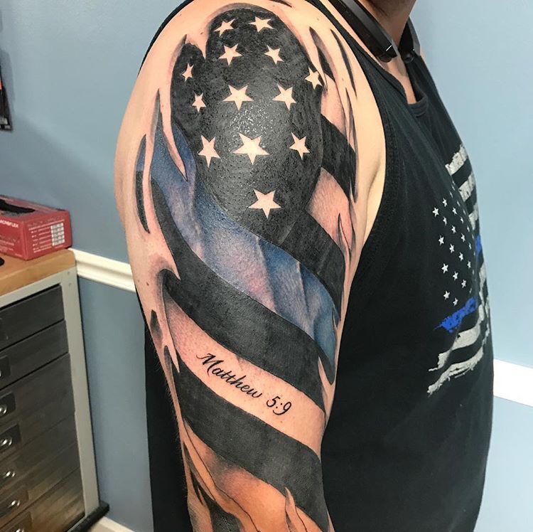 Truth Seeker Tattoo  Thin blue line flag made yesterday by Ryan   Facebook