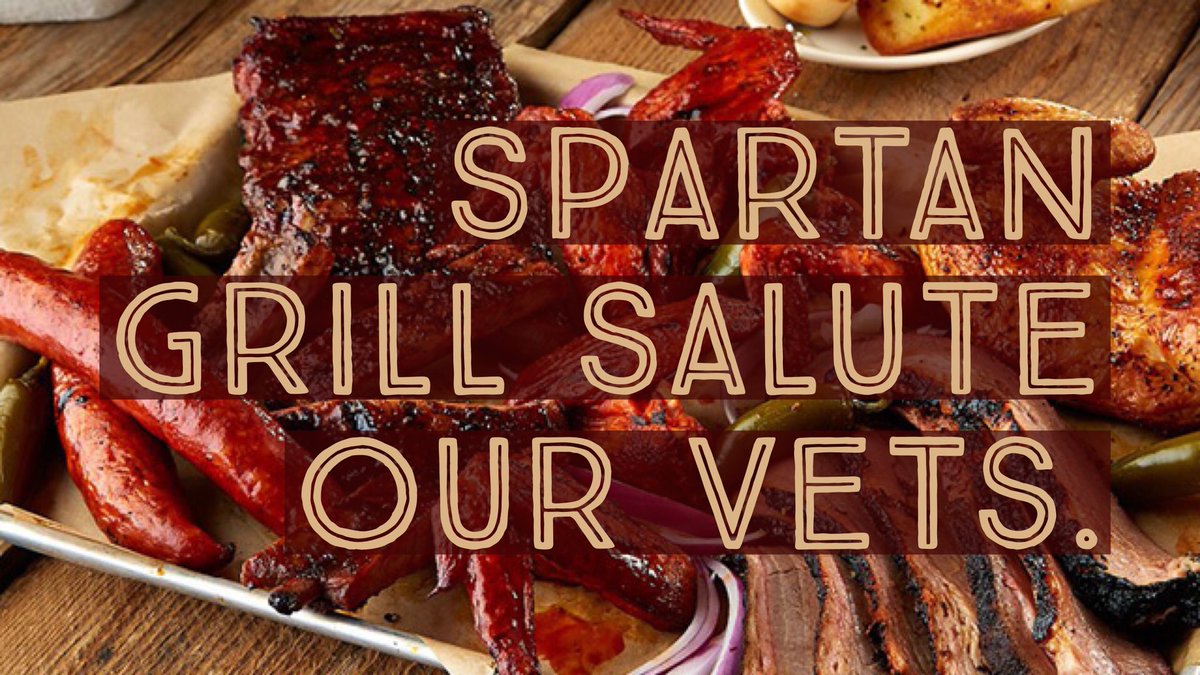 TheSpartanGrill's tweet photo. Be sure to represent and thank your favorite vet today! #VeteransDayWeekend #Veteran #spartangrill https://t.co/lYxEZ73XfN