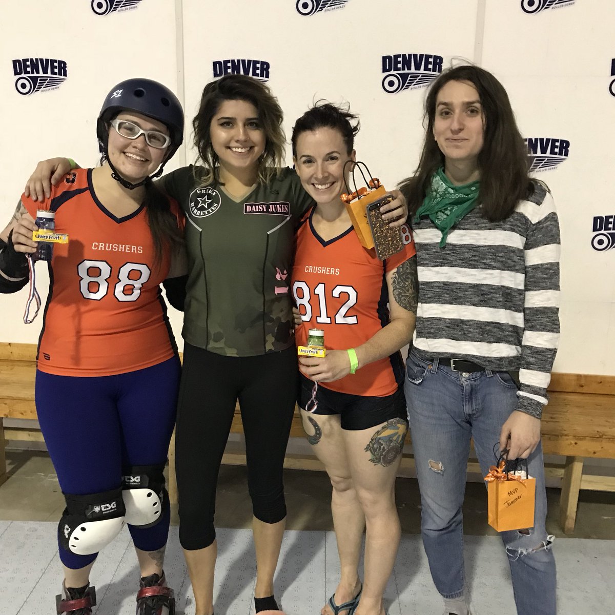 DNVRRollerDerby's tweet photo. Checkout our MVP Blockers and Jammers from tonightβs first game! #drdmvp #derbywithaltitude https://t.co/9SEWiiwZZ9