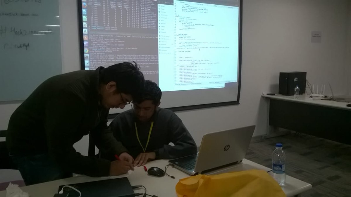 SivarajAmbat's tweet photo. Spirited #hackers vigorously working even after 24 hours of non-stop coding #Hack2Innovate #DeepLearning #Hackathon Bangalore!
@Skillenza @NvidiaAI @Samsung_IN @PwC https://t.co/P0Odbs2kxC
