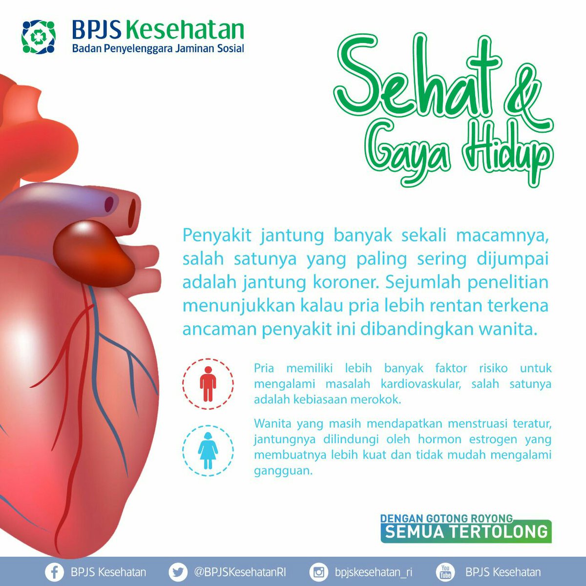 BPJSKesehatanRI's tweet photo. Sahabat, ternyata sejumlah penelitian menunjukkan kalau pria lebih rentan terkena ancaman penyalit jantung https://t.co/hBq0jPoNZu