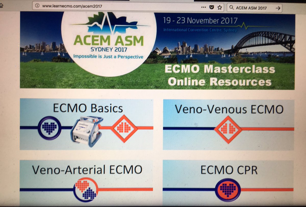 learnECMOteam (@learnecmoteam) on Twitter photo Online resources for Tuesday's ACEM ECMO Masterclass learnecmo.com/acem2017
Listen <a href="/GomorraDoc/">Sean Scott</a> <a href="/PmccCrit/">Pete McCanny</a> Nat Kruit & Betty Chan 1330 Tuesday @ACEM2017 #ACEM2017 Online resources for Tuesday's ACEM ECMO Masterclass learnecmo.com/acem2017
Listen <a href="/GomorraDoc/">Sean Scott</a> <a href="/PmccCrit/">Pete McCanny</a> Nat Kruit & Betty Chan 1330 Tuesday @ACEM2017 #ACEM2017