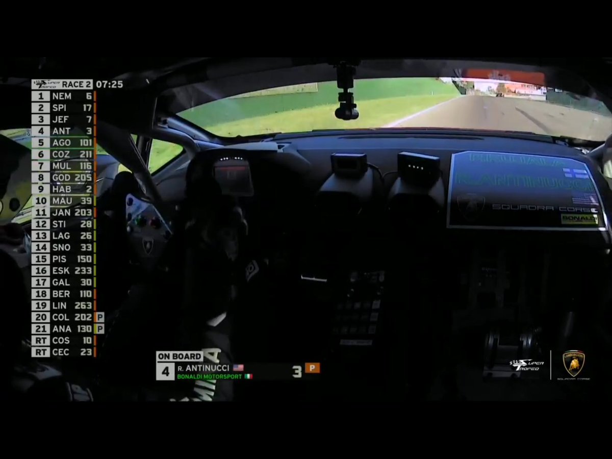 P4 for Antinucci-Kujala.
7 minutes to go... 🤞🏻
<a href="/LamborghiniSC/">Lamborghini Squadra Corse</a> <a href="/pkujala/">Patrick Kujala</a> #LamboFinal